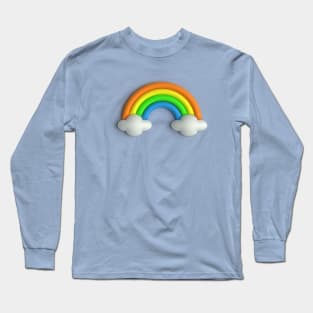 3D Rainbow and clouds Long Sleeve T-Shirt